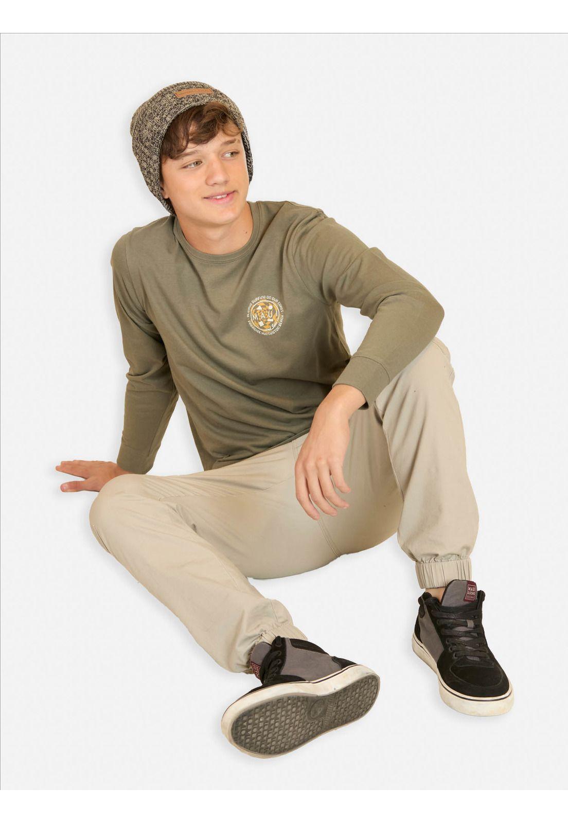 Polera ML Lava Shore Verde Infantil Maui And Sons-3