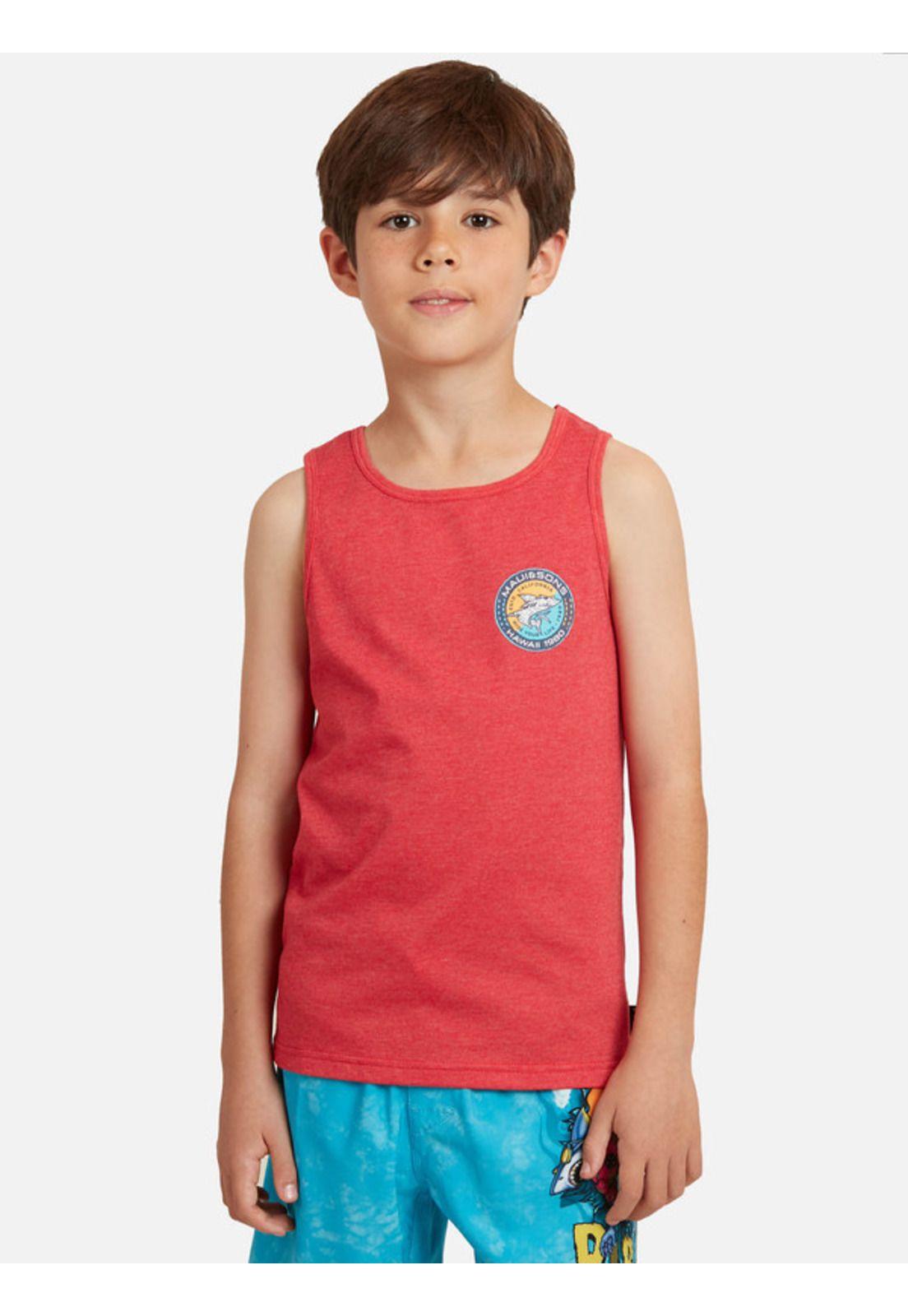Polera Hawaii Shark 80 Niño Rojo Maui And Sons-0