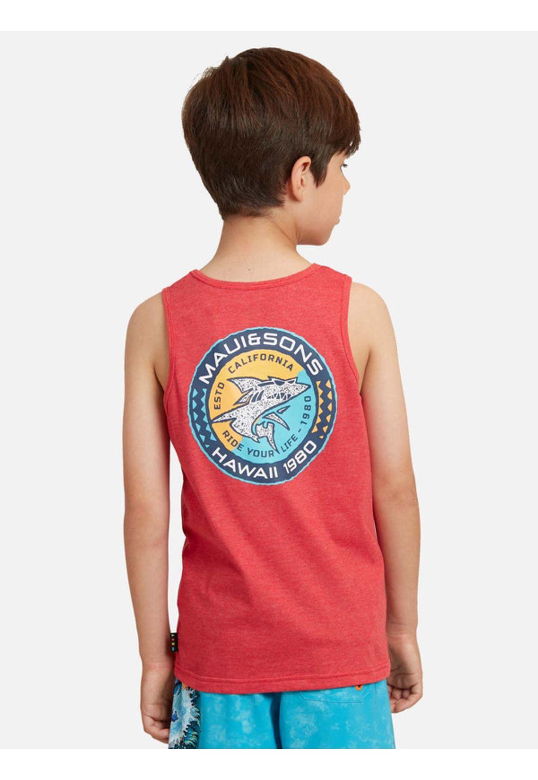 Polera Hawaii Shark 80 Niño Rojo Maui And Sons-1