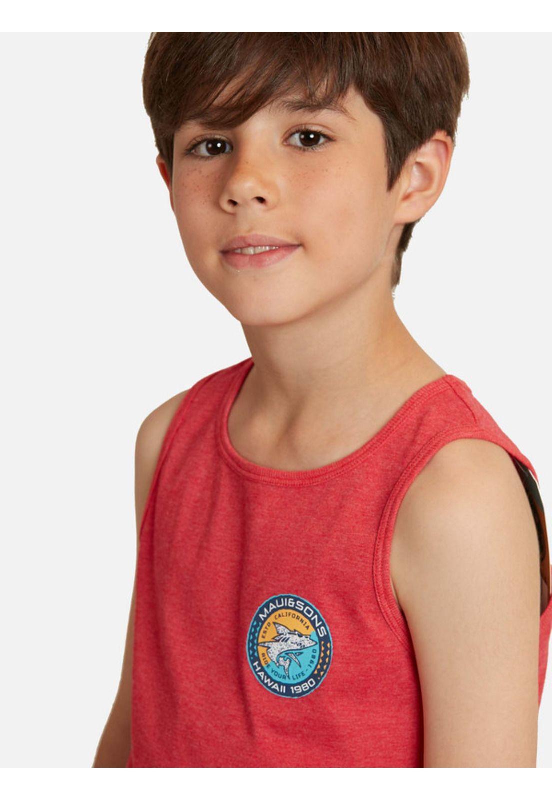 Polera Hawaii Shark 80 Niño Rojo Maui And Sons-2