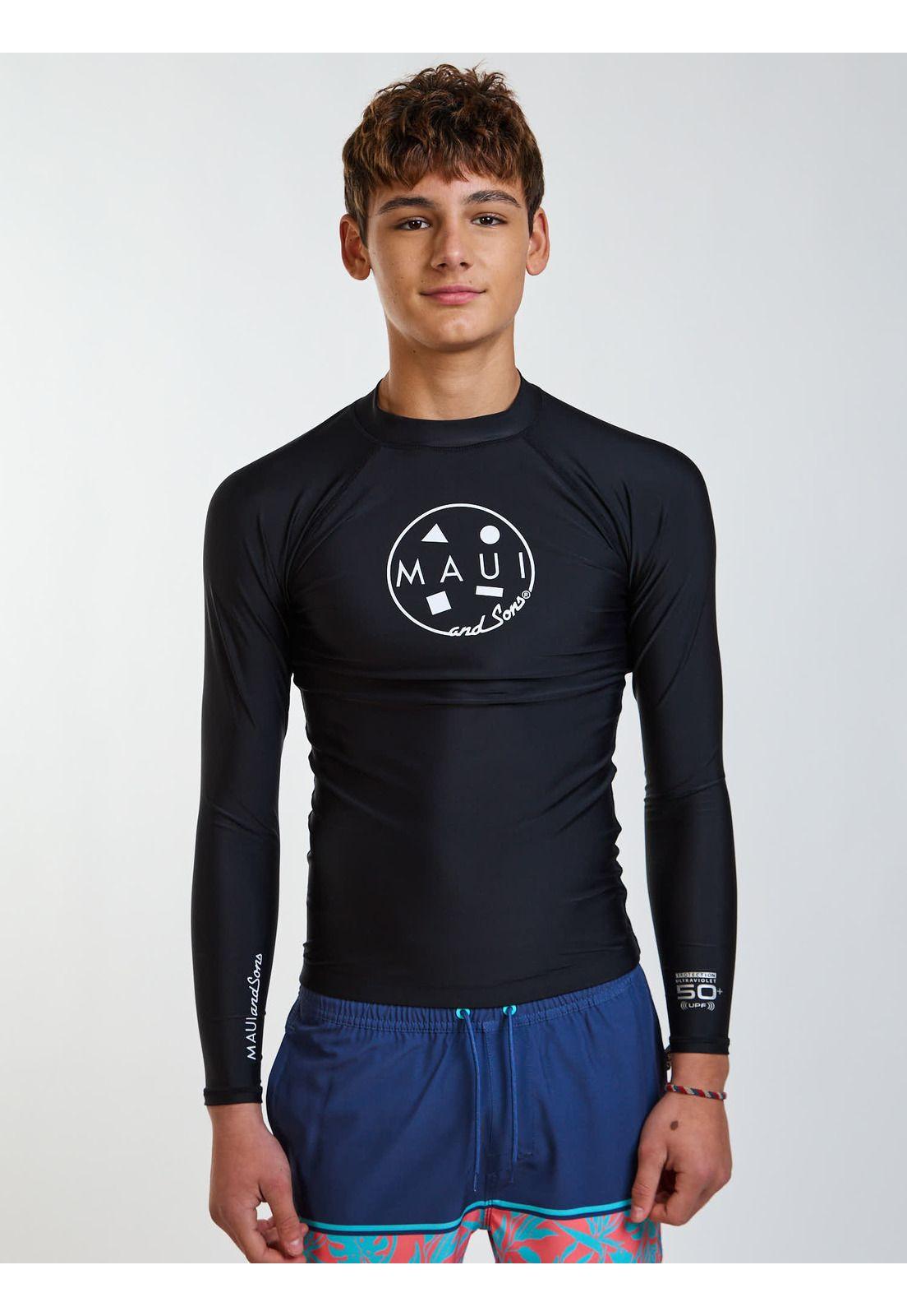 Polera UVP Lagoon Negro Infantil Maui and Sons-0
