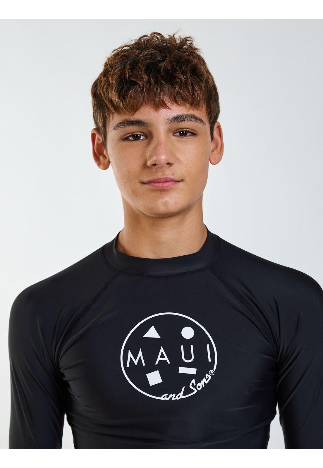 Polera UVP Lagoon Negro Infantil Maui and Sons-4