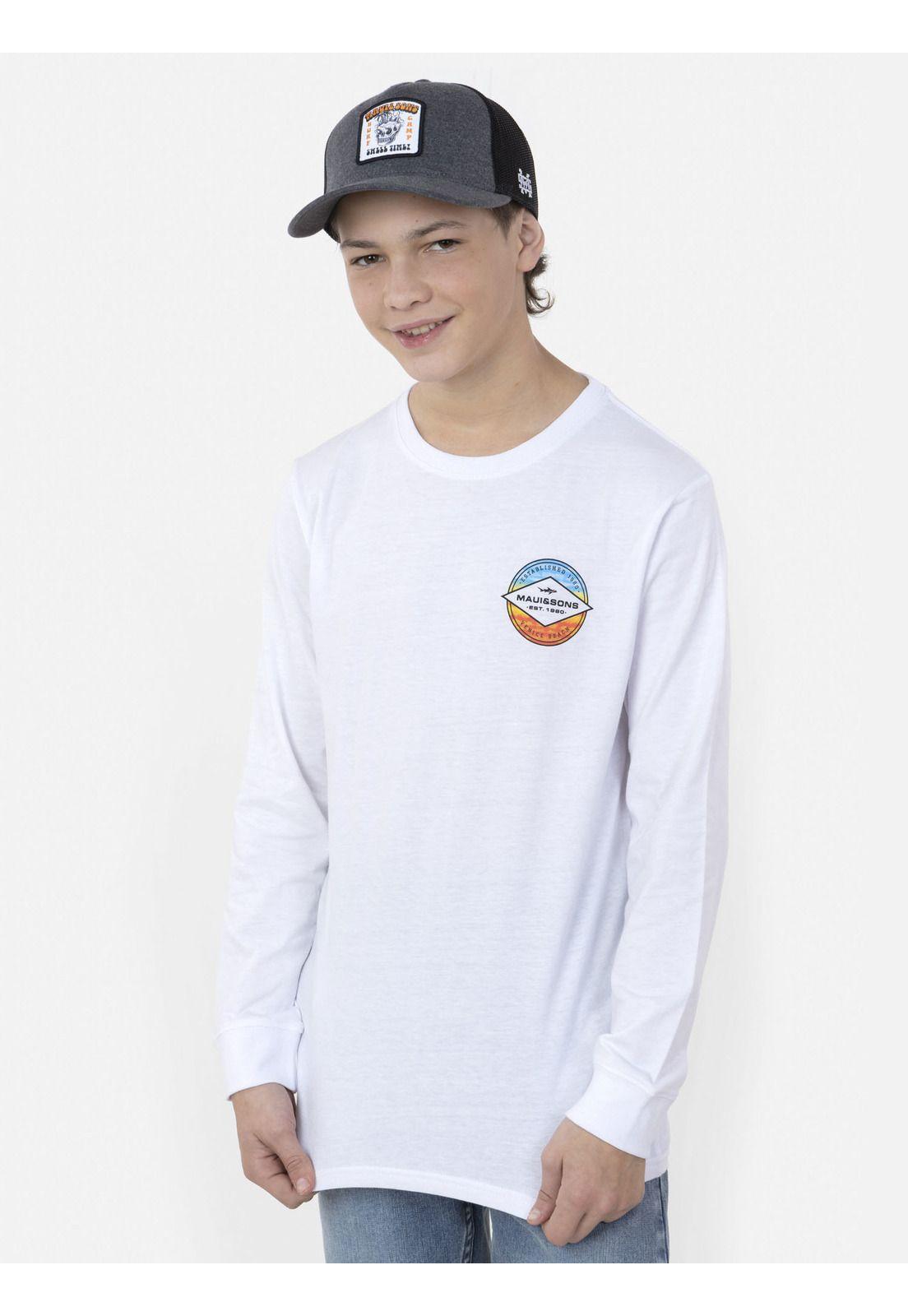 Polera SHIELD SUNSET Juvenil Blanco Maui and Sons-0