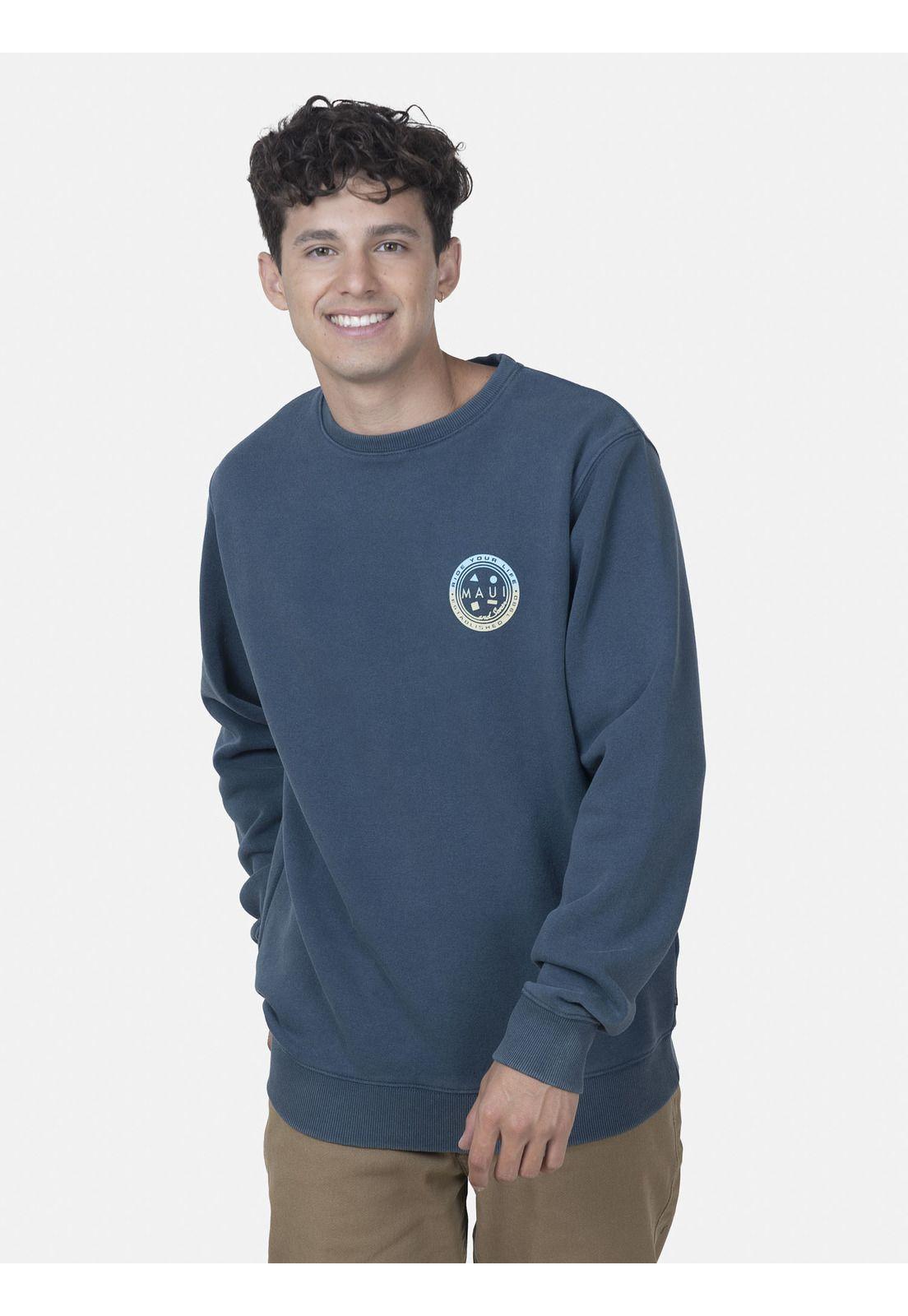 Cuello Redondo Hombre RYL CREW Azul Marino Maui and Sons-0