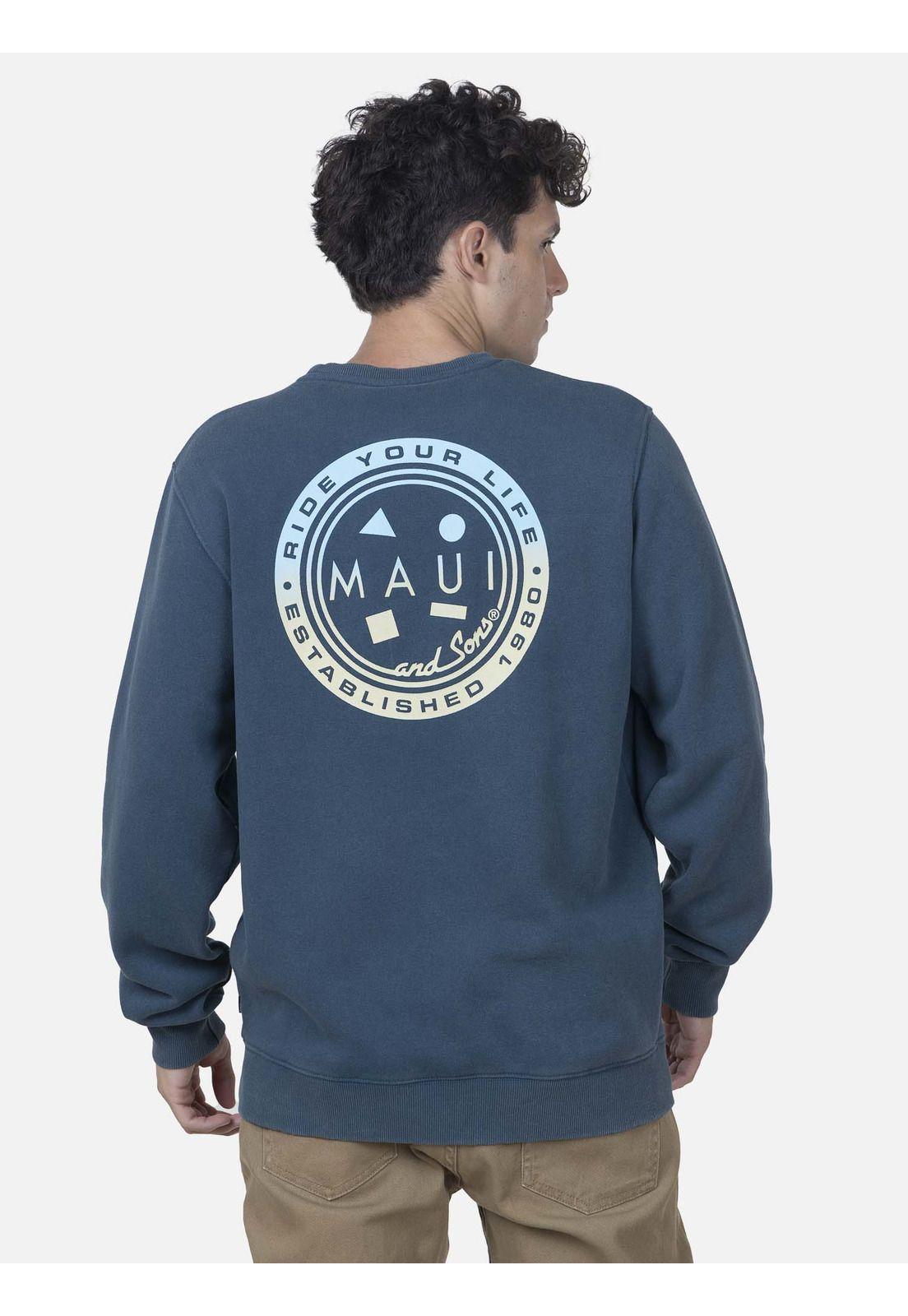 Cuello Redondo Hombre RYL CREW Azul Marino Maui and Sons-1