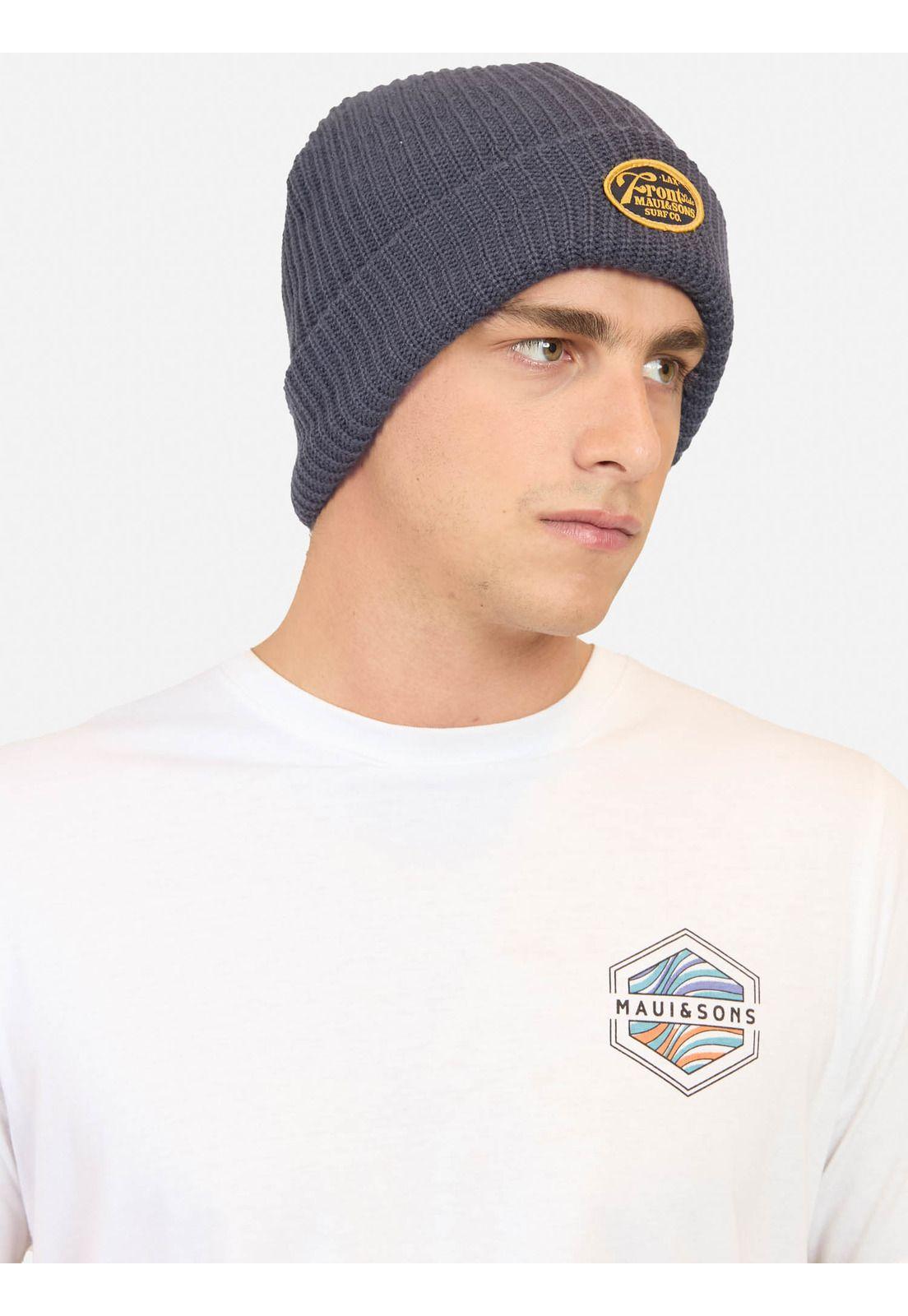 Gorro Front Side Gris Oscuro Hombre Maui And Sons-1