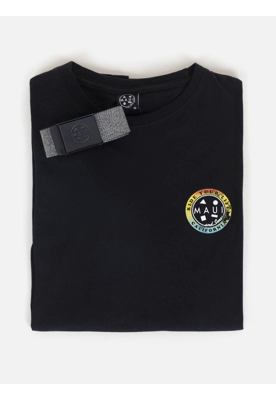 Pack Polera Cinturon Hombre Negro 5AV1233-MV22 Maui And Sons-3