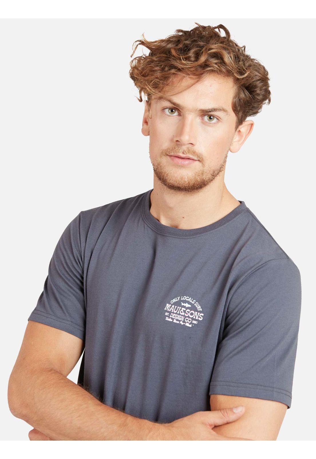 Polera SHARK CLASSIC SS TEE Hombre Gris Maui & Sons-2