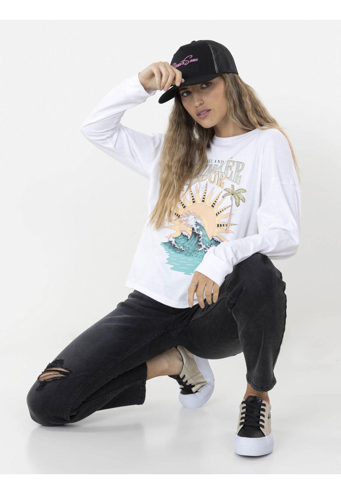 Polera SUMMER TOUR Mujer Blanco Maui and Sons-3