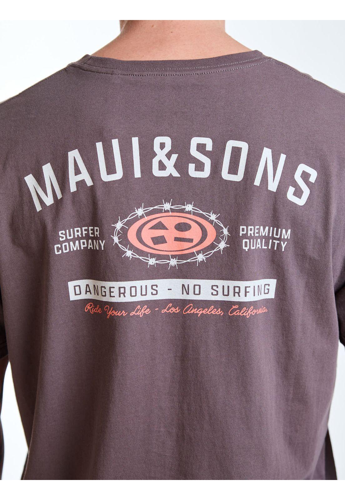 Polera MC Surfer Café Hombre Maui and Sons-3
