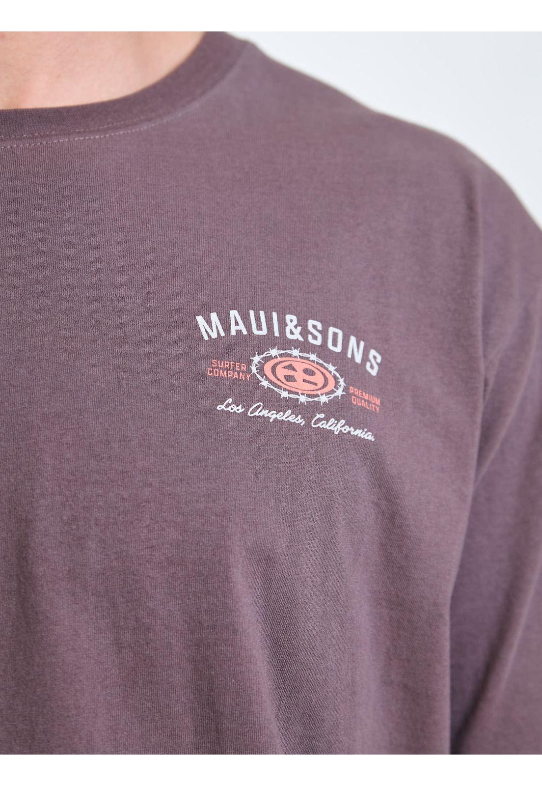 Polera MC Surfer Café Hombre Maui and Sons-5
