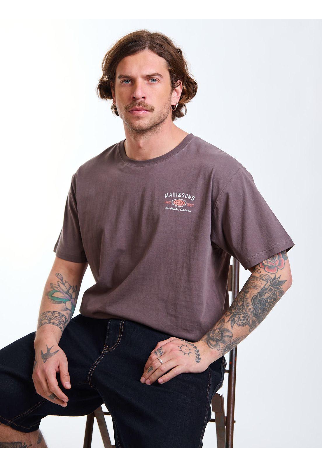Polera MC Surfer Café Hombre Maui and Sons-7