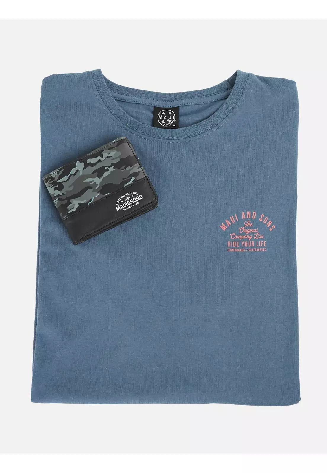 Pack Polera Billetera 5AV1559 Hombre Azul Maui and Sons-2