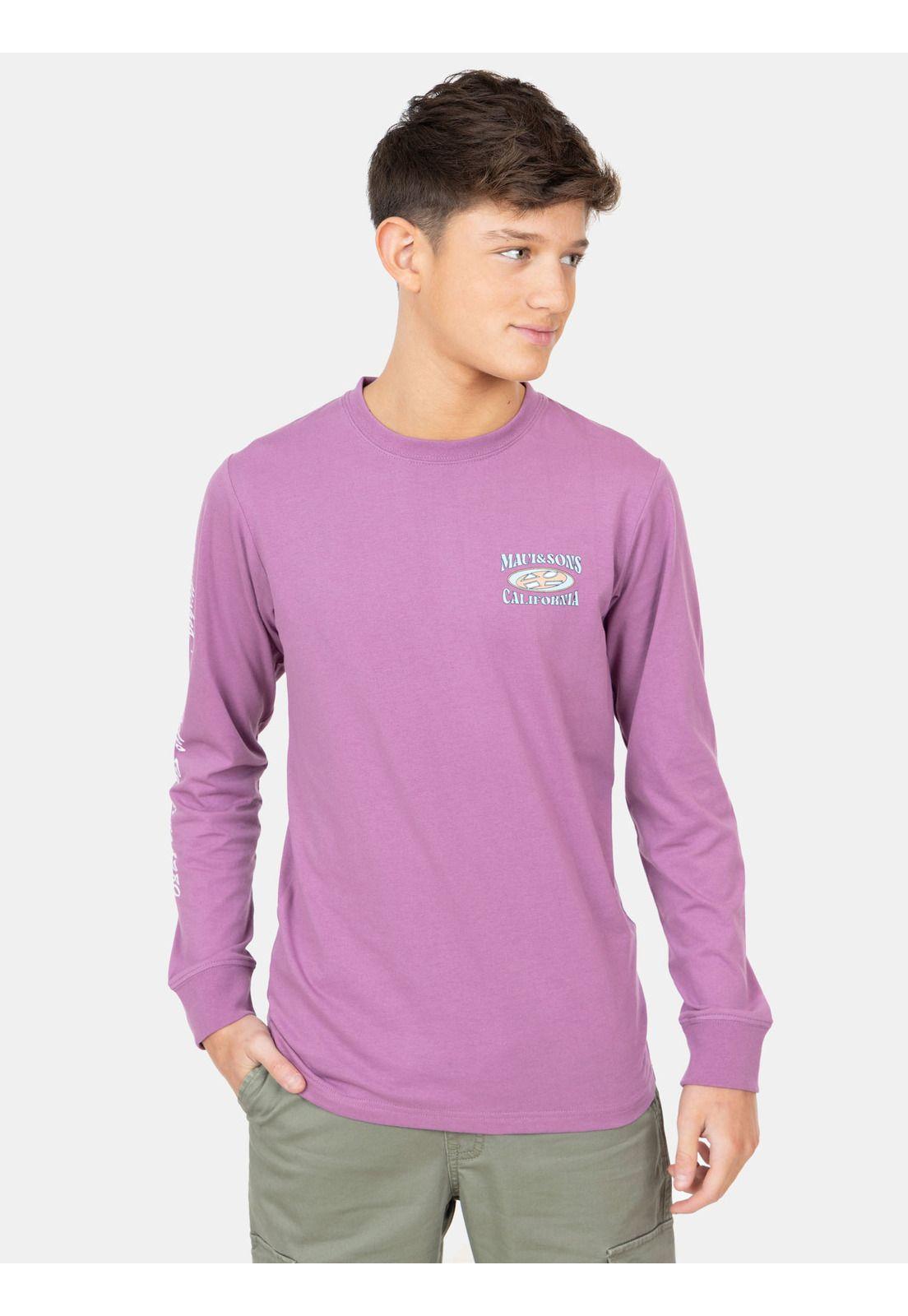 Polera ML Parien Burdeo Infantil Maui And Sons-0