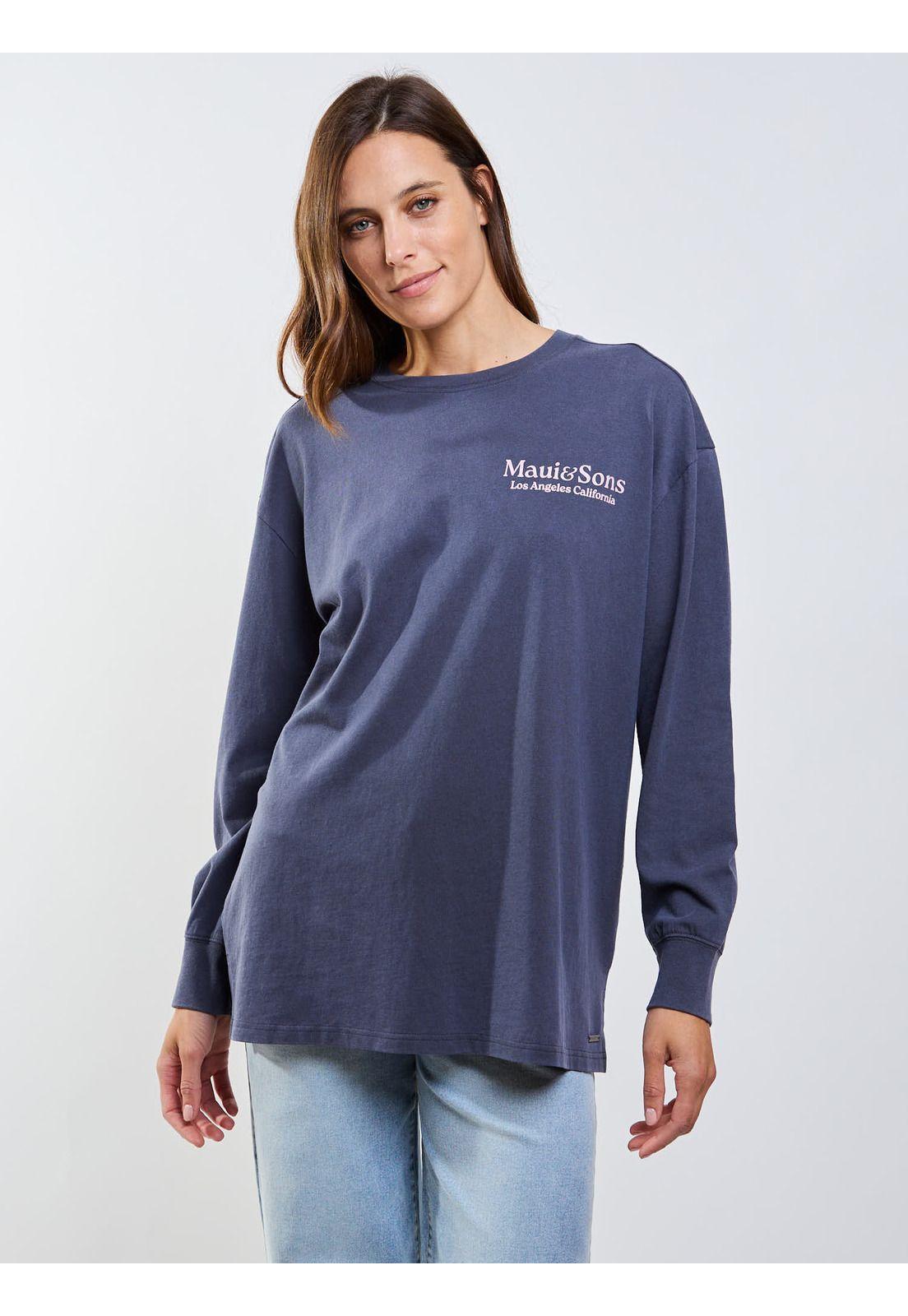 Polera ML Bouvet Gris Mujer Maui And Sons-3