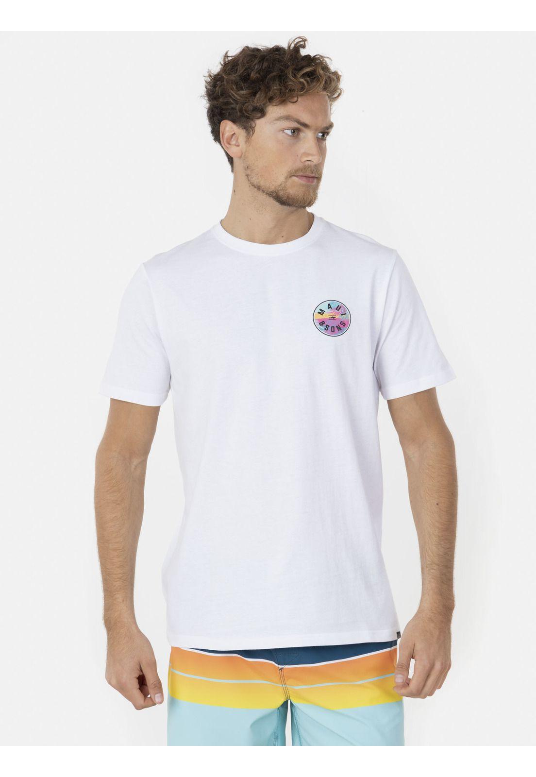 Polera SUNSET JUNGLE Hombre Blanco Maui and Sons-0
