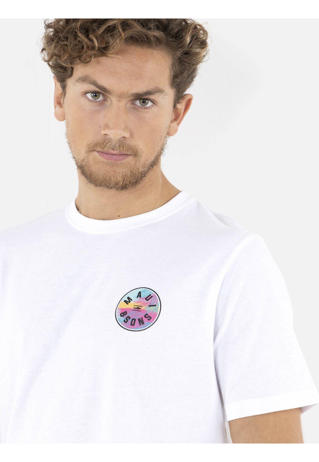 Polera SUNSET JUNGLE Hombre Blanco Maui and Sons-2