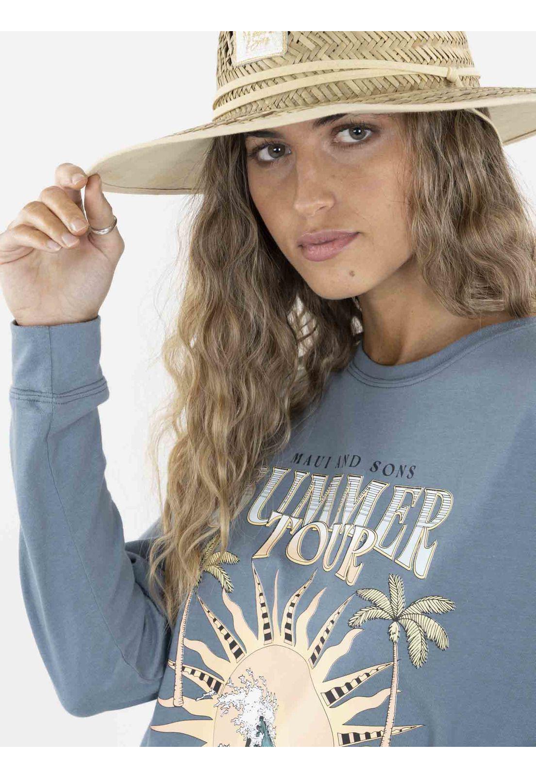 Polera SUMMER TOUR Mujer Azul Maui and Sons-2