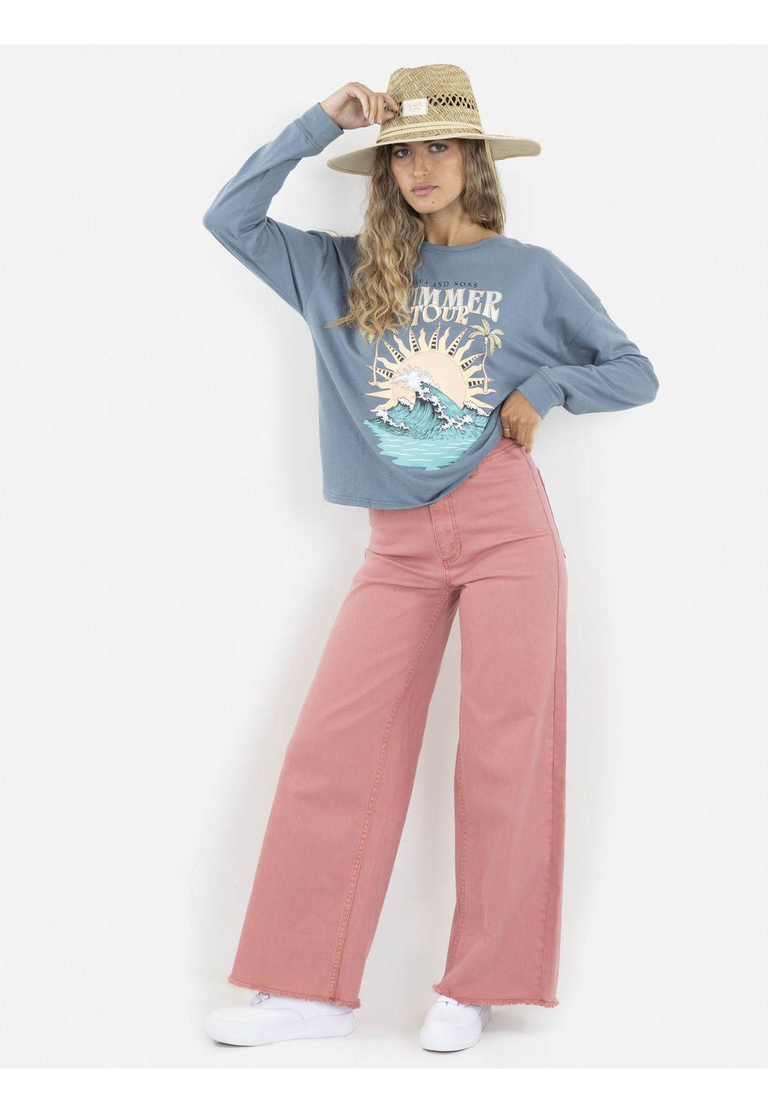 Polera SUMMER TOUR Mujer Azul Maui and Sons-3