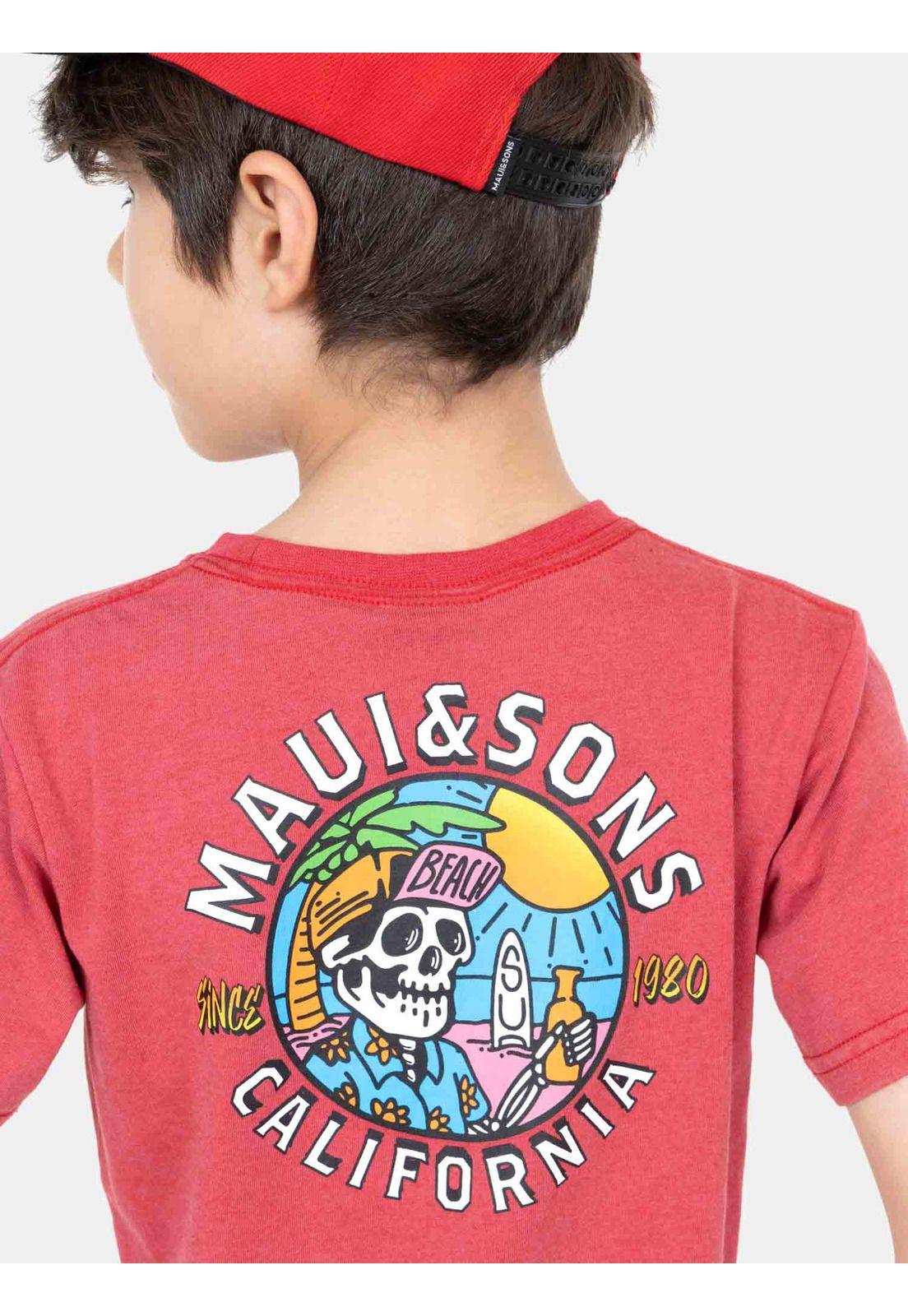 Polera MC Vice Shark Rojo Niño Maui And Sons-0