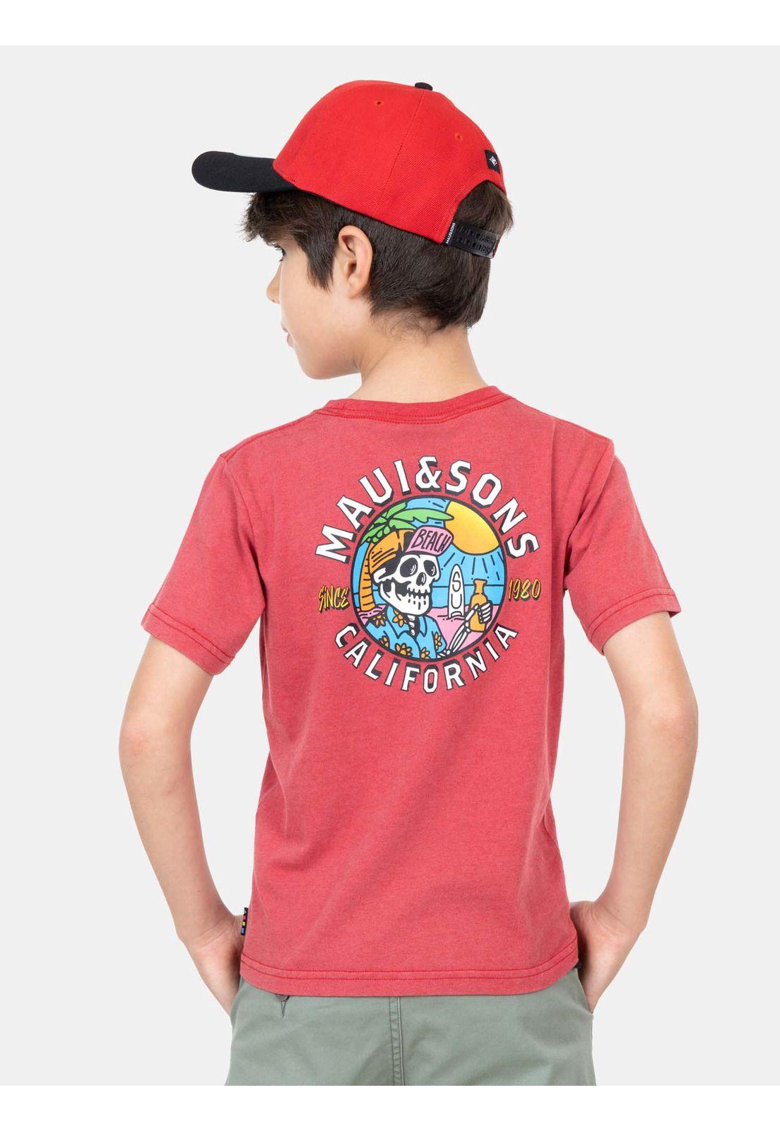 Polera MC Vice Shark Rojo Niño Maui And Sons-3