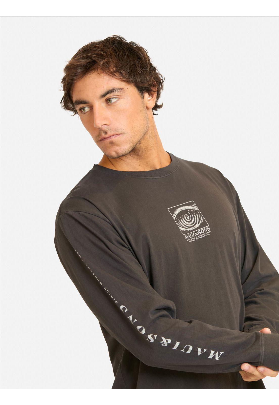 Polera ML Mesuf Negro Hombre Maui And Sons-2