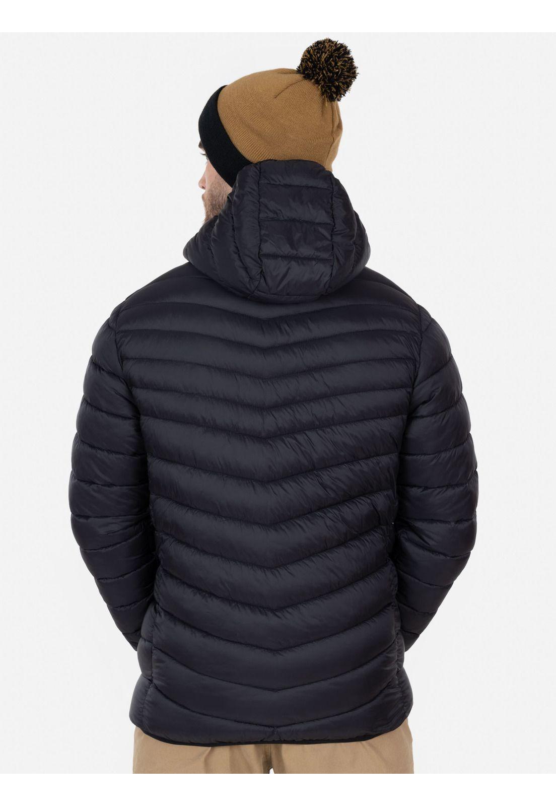 Parka Diagonal Hood Quilted Hombre Negro Maui and Sons-1