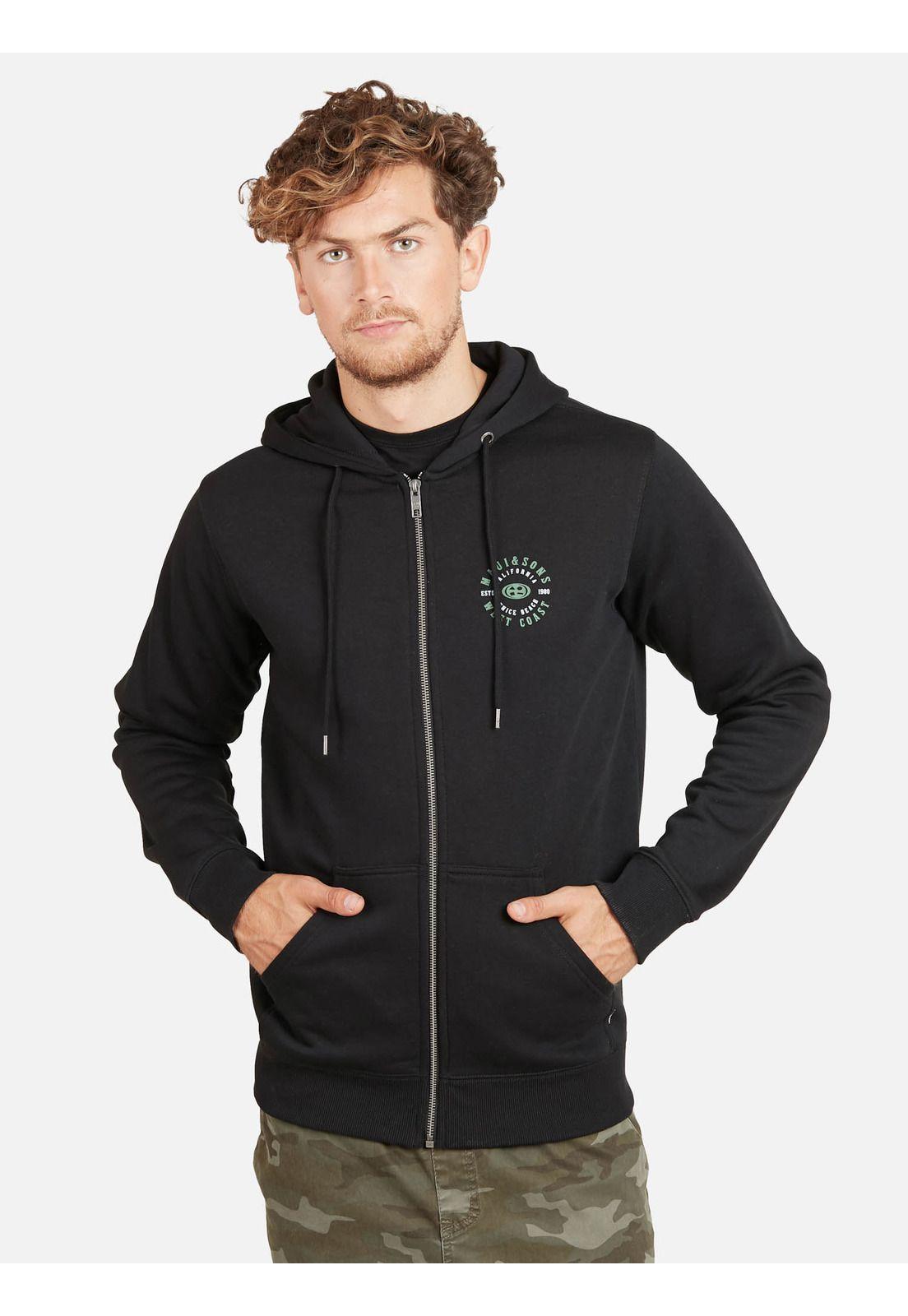 Poleron WEST COAST HOODIES Hombre Negro Maui and Sons-0