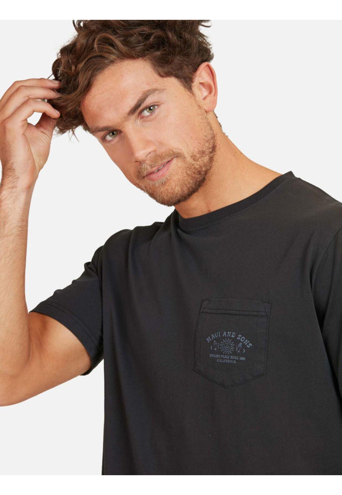 Polera Sin Nombre De Fantasia Hombre Negro Maui And Sons-2