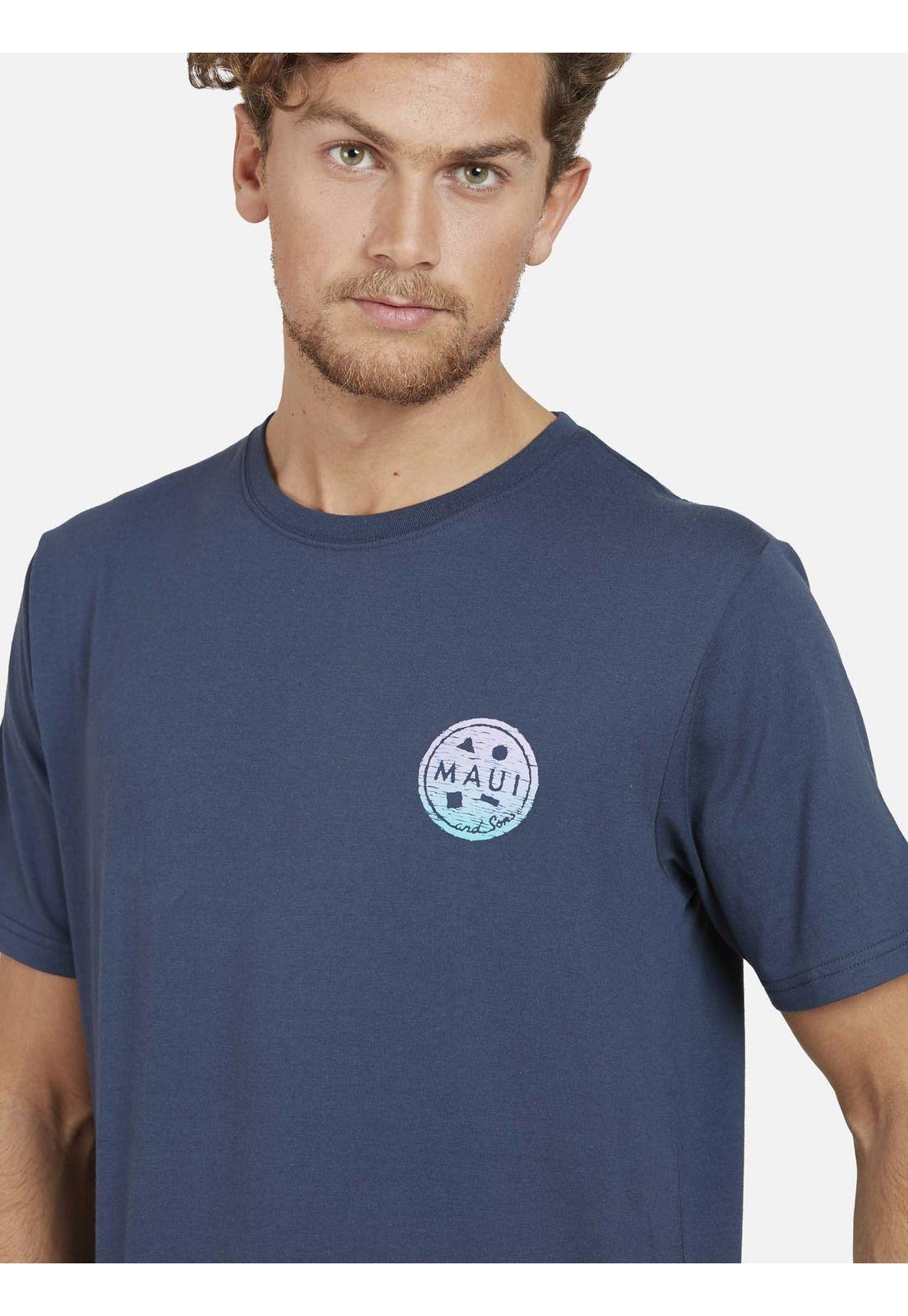 Polera DESTROYED COOKIE Hombre Azul Maui and Sons-2