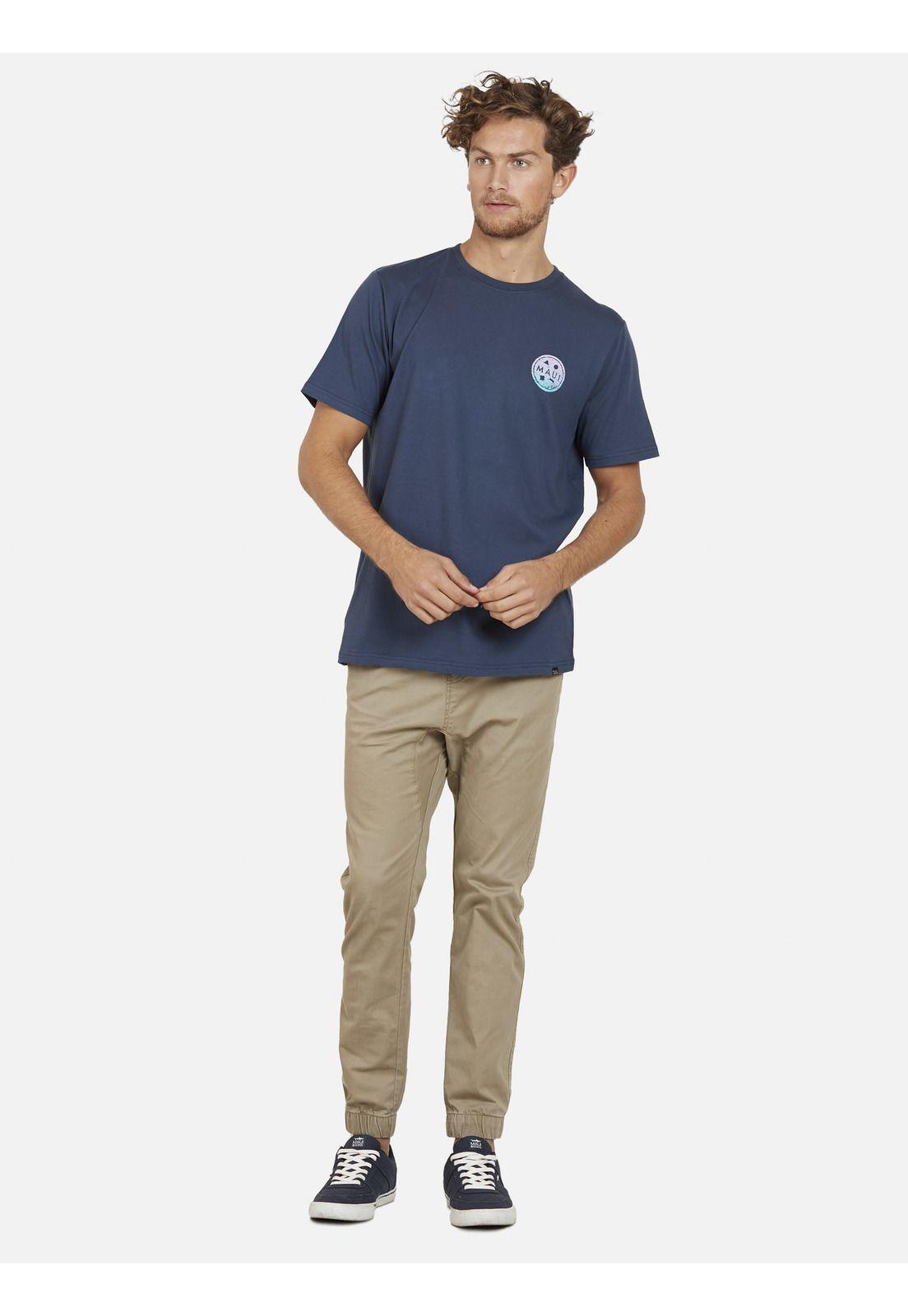 Polera DESTROYED COOKIE Hombre Azul Maui and Sons-3