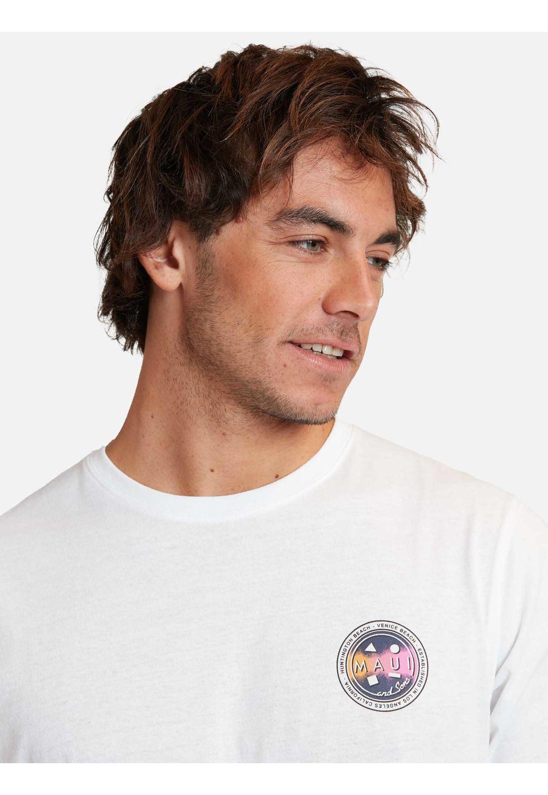 Polera cookie vintage gradient ss tees Blanco Hombre Maui And Sons-2