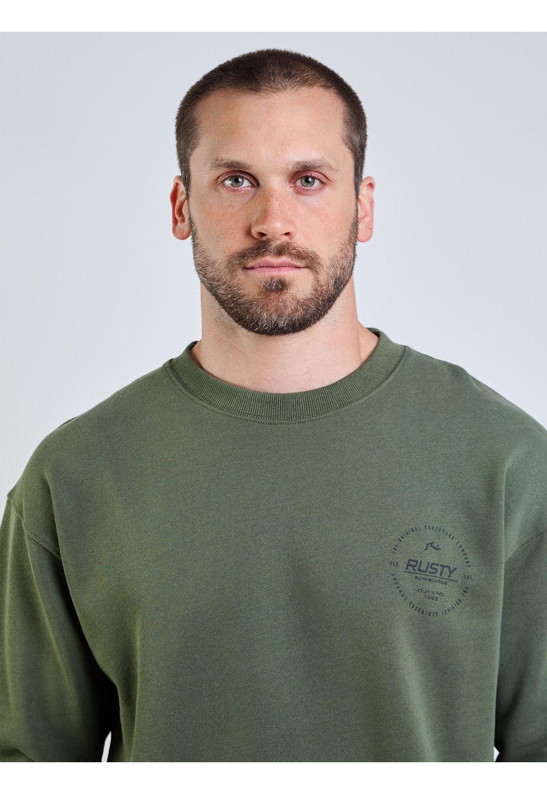 Poleron CR Seal Our Kind Crew Verde Hombre Rusty-4
