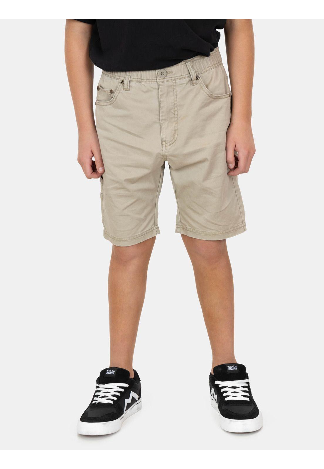 Bermuda Jogger Auraluz Beige Infantil Maui And Sons-0