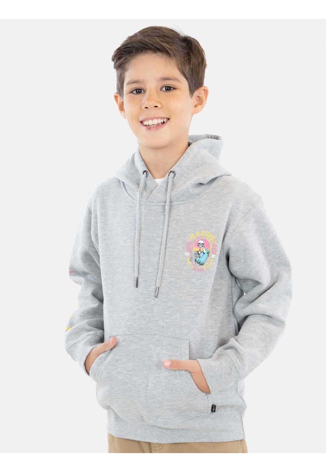 Poleron Surfer Skeleton Gris Niño Maui And Sons-0