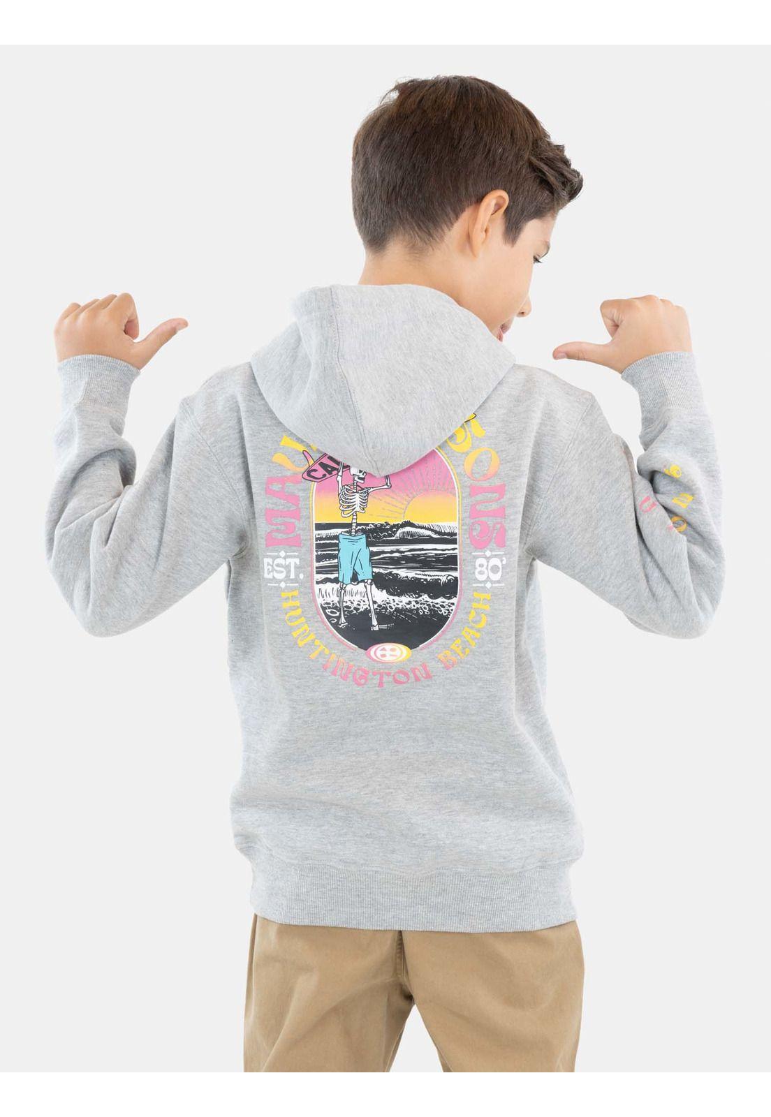 Poleron Surfer Skeleton Gris Niño Maui And Sons-1