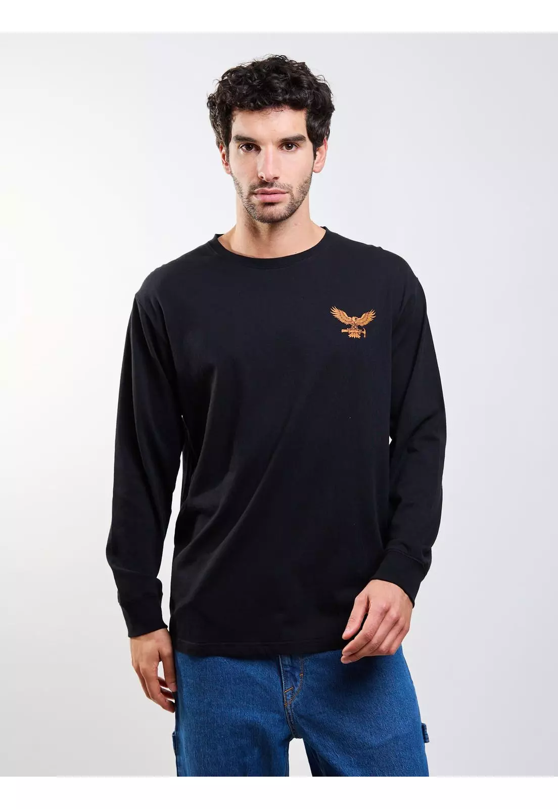 Polera ML Hammered Negro Hombre Volcom-0