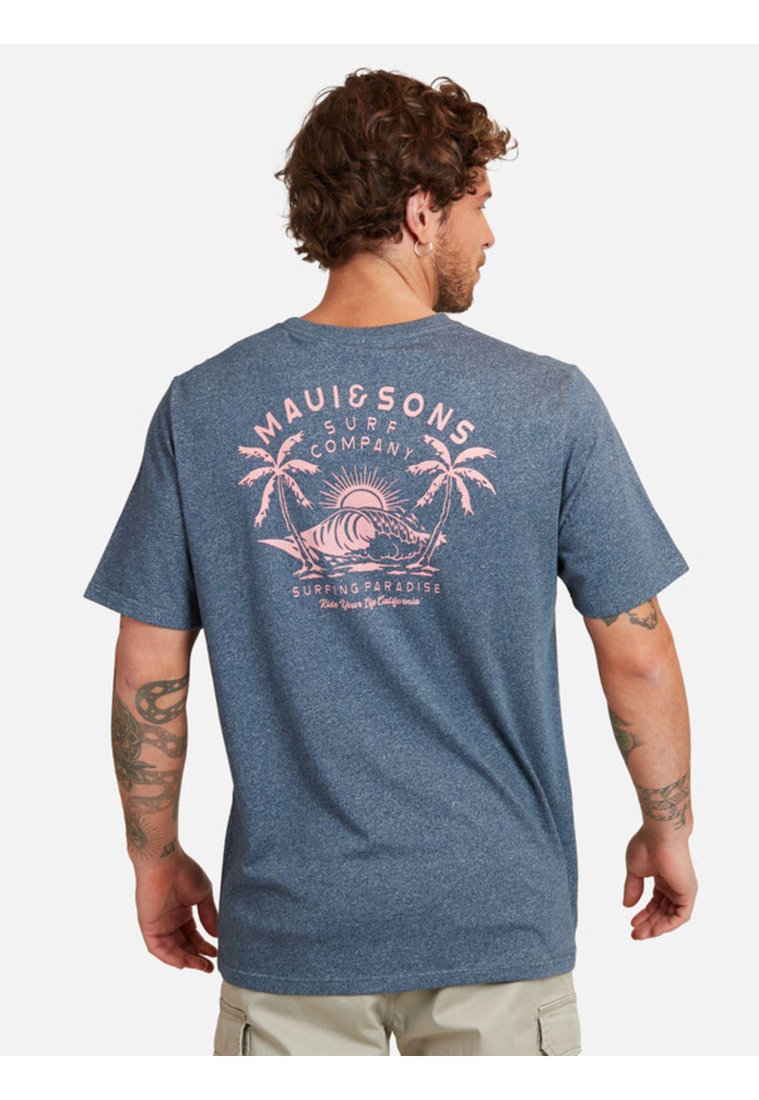 Polera Surfing Paradise Hombre Azul Maui And Sons-1