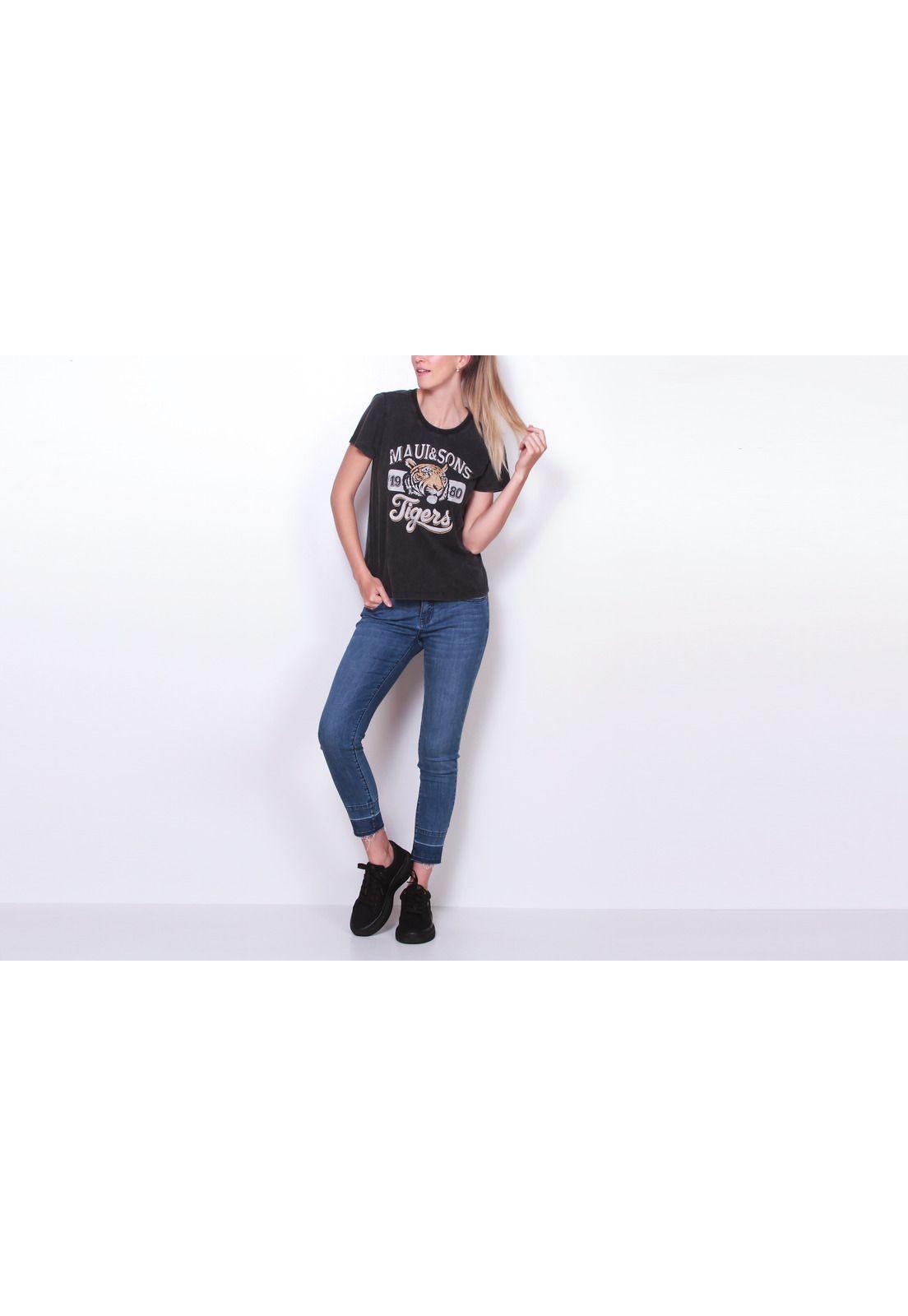 Polera M/C Mujer Gris oscuro Maui and Sons 5P165-WI19-3