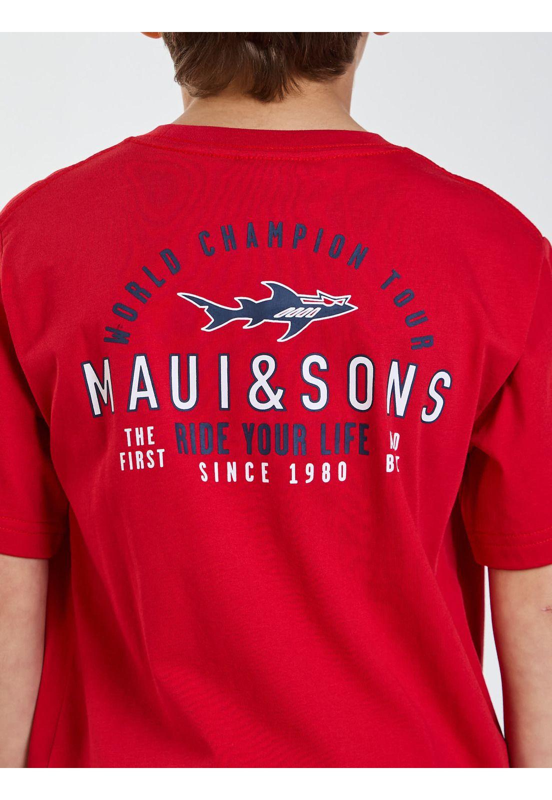 Polera MC Wild Rojo Infantil Maui and Sons-3