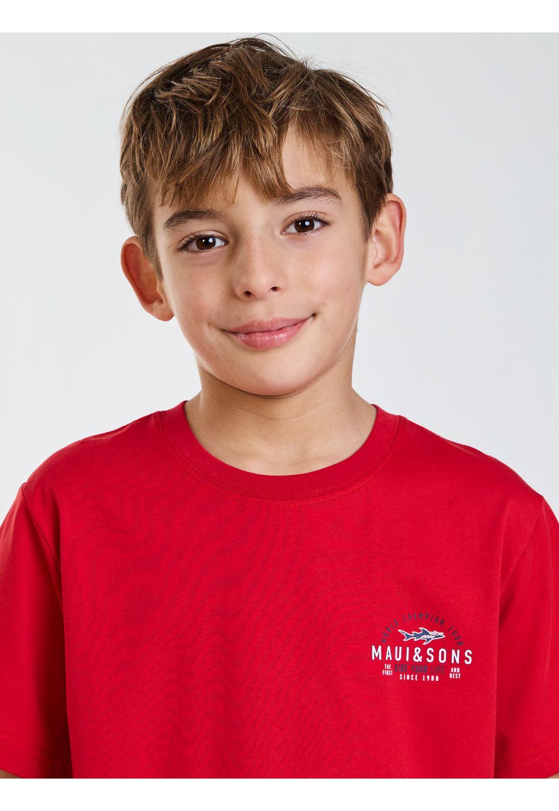 Polera MC Wild Rojo Infantil Maui and Sons-4