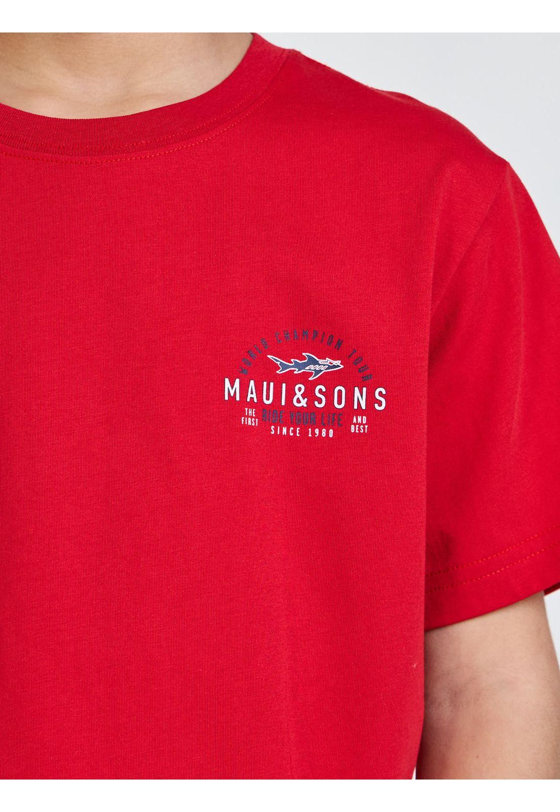 Polera MC Wild Rojo Infantil Maui and Sons-5
