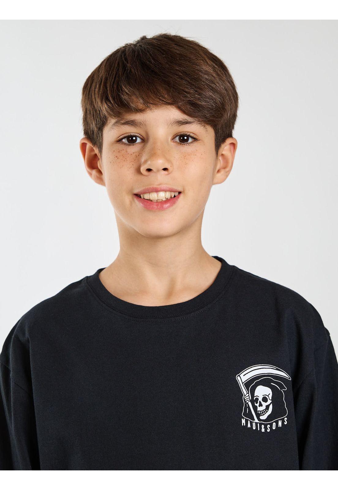 Polera ML California Negro Infantil Maui and Sons-3
