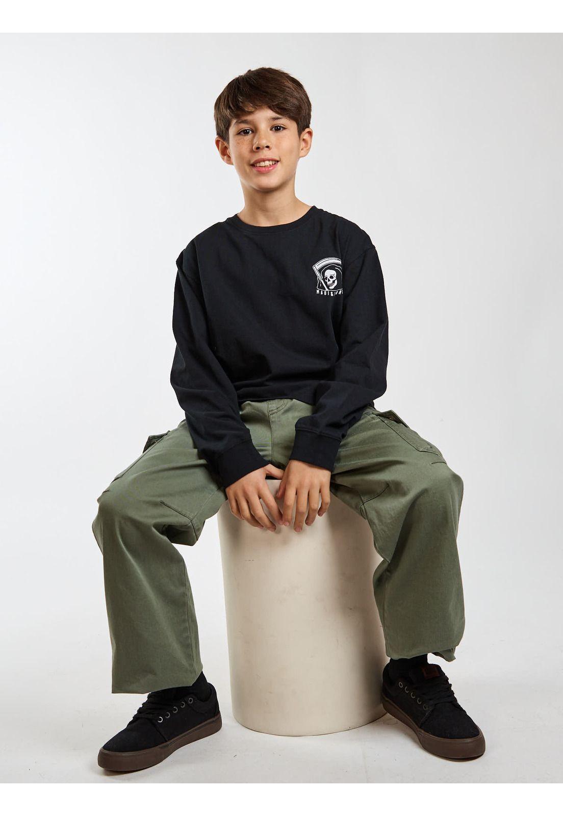 Polera ML California Negro Infantil Maui and Sons-7