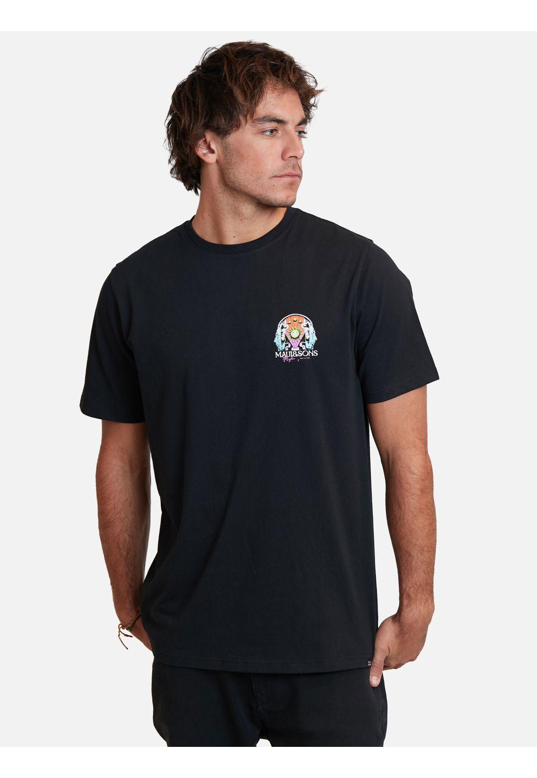 Polera the faces of the sun ss tees Negro Hombre Maui And Sons-0