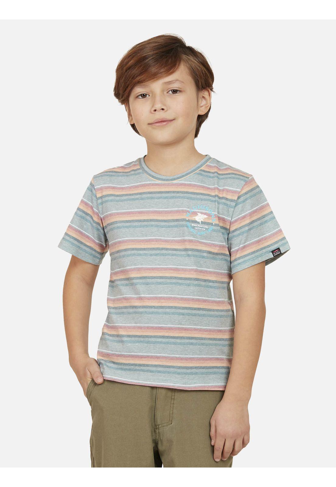 Polera ROUTE 66 STRIPE SS TEE Niño Naranja Maui and Sons-0