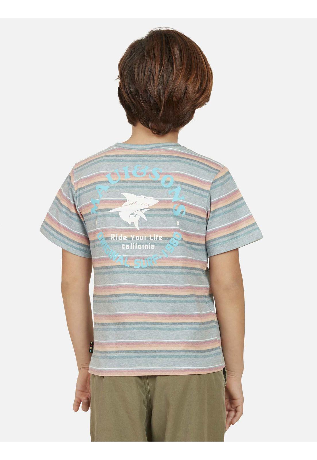 Polera ROUTE 66 STRIPE SS TEE Niño Naranja Maui and Sons-1