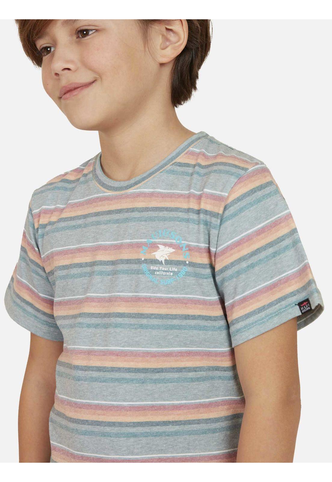 Polera ROUTE 66 STRIPE SS TEE Niño Naranja Maui and Sons-2