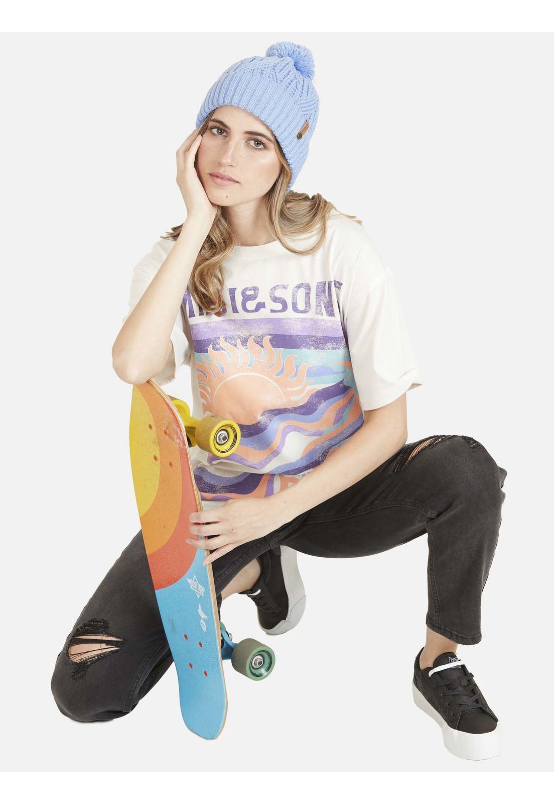Polera THE RIDE Manga Corta Mujer Blanco Maui & Sons-3