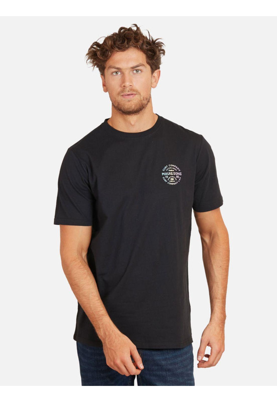 Polera Surf Company Lax Gradient Tees Organic Hombre Negro Maui And Sons-0